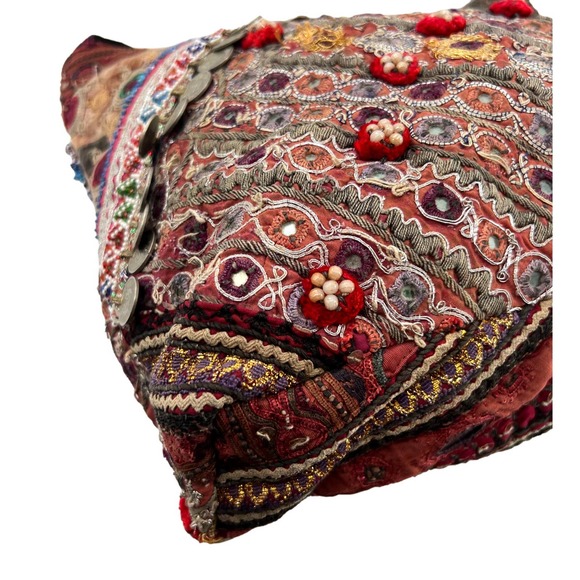 Simone Camille Embroidered Beaded Boho Bag Vintage Antique Textiles EUC - Picture 12 of 16